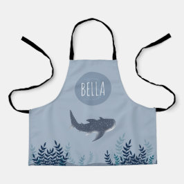 Adorable Kids under Sea Whale Shark Monogram Schürze
