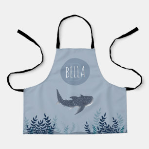 Adorable Kids under Sea Whale Shark Monogram Schürze