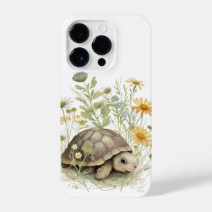 Adorable Kinderschildkröte in Wildblumen iPhone 14 Pro Hülle