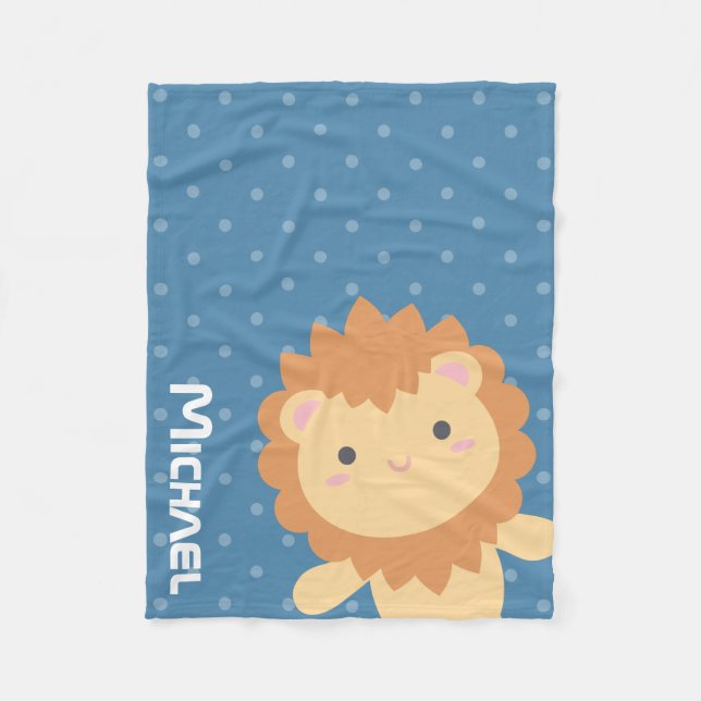 Adorable King of The Dschungel Niedlicher Cartoon  Fleecedecke (Vorderseite)