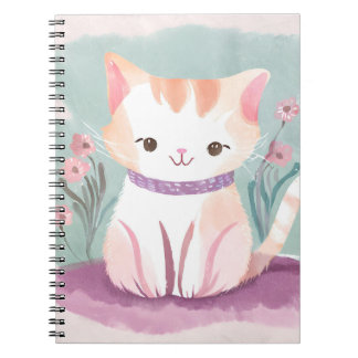 Adorable kitten in the flowers notizblock