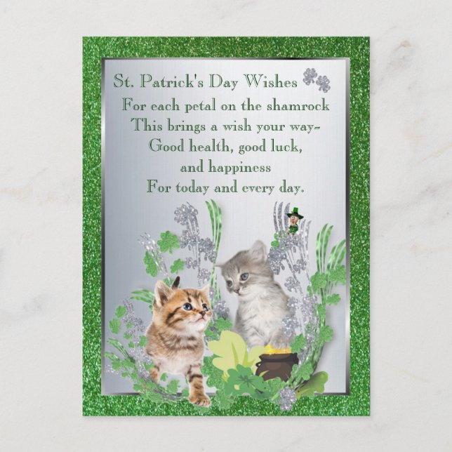 Adorable Kittens Health Luck Happy Version 2 Postkarte (Vorderseite)