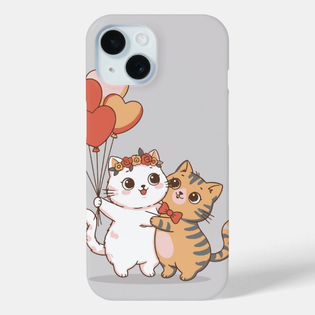 Adorable Kitty Couple Hugging Case-Mate iPhone Hülle (Rückseite)