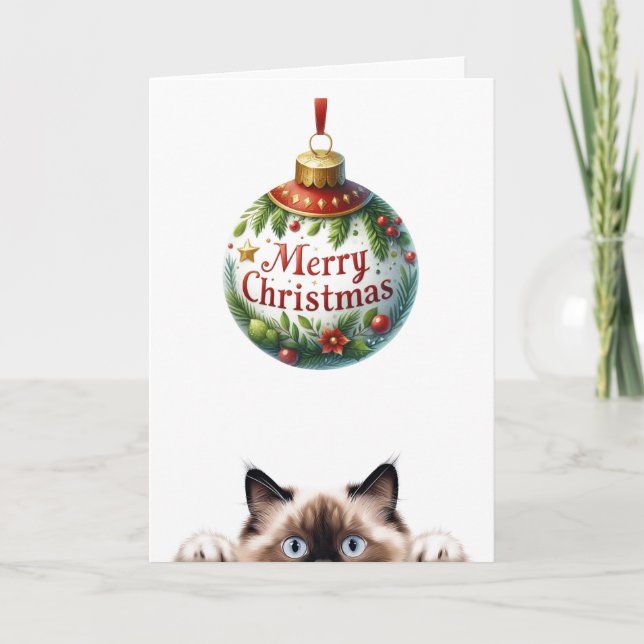 Adorable Kitty Funny Cat Weihnachten Karte (Vorderseite)