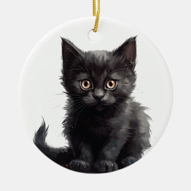 ADORABLE KLEINE SCHWARZE KÜCHE KERAMIK ORNAMENT (Vorne)
