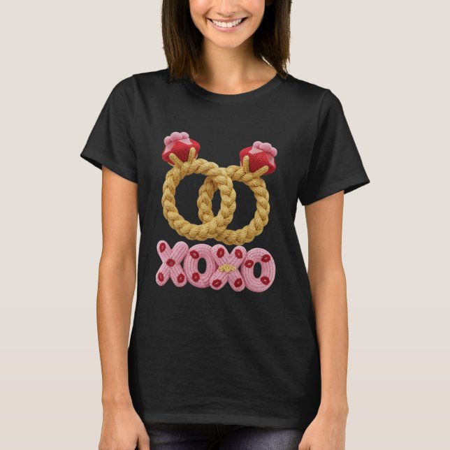 Adorable Knitted Wedding Rings XOXO  T-Shirt (Vorderseite)