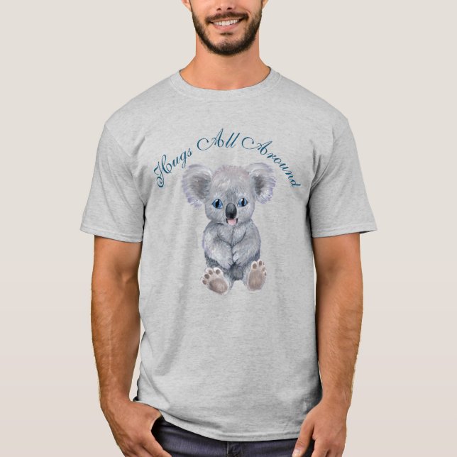 Adorable Koala Hugs & Herz T-Shirt (Vorderseite)