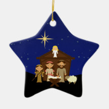 Adorable Krippe Szene Weihnachtsstern Ornament