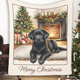 Adorable Labrador Retriever Welpenhund Weihnachten Fleecedecke