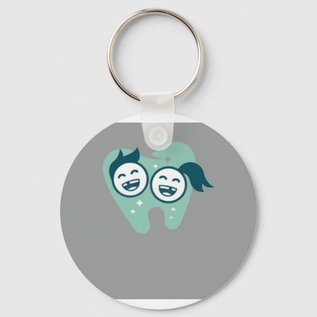 Adorable Lächeln Zähne Duo Aluminium-Schlüsselanhä Schlüsselanhänger (Vorderseite)