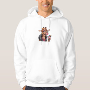Adorable Lady Giraffe, die Makeup mit großem Auge Hoodie