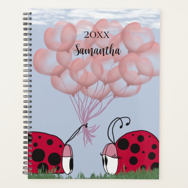 Adorable Ladybug Avec Joli Bouquet De Balloon Rose (Devant)