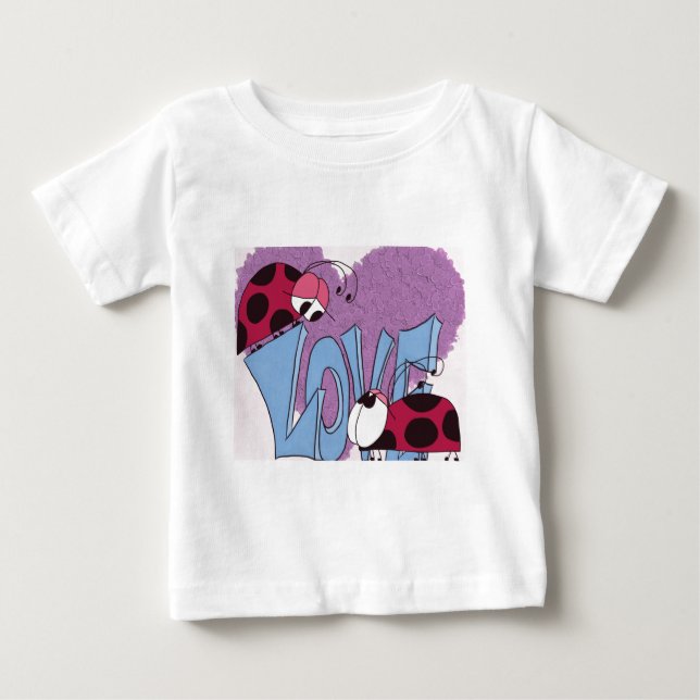 Adorable Ladybug Liebe Cartoon Baby T-shirt (Vorderseite)