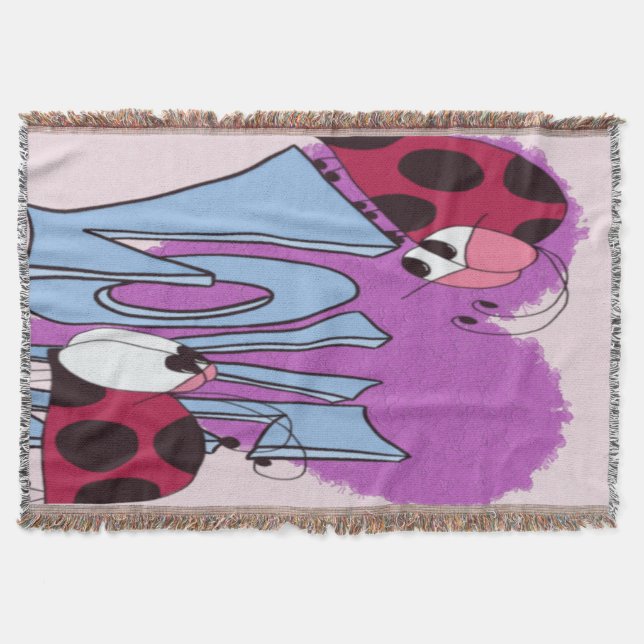 Adorable Ladybug Liebe Cartoon Decke (Vorderseite)