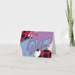 Adorable Ladybug Liebe Cartoon Karte