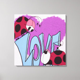 Adorable Ladybug Liebe Cartoon Leinwanddruck