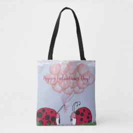 Adorable Ladybug mit Hübschem rosa Ballon Bouquet Tasche
