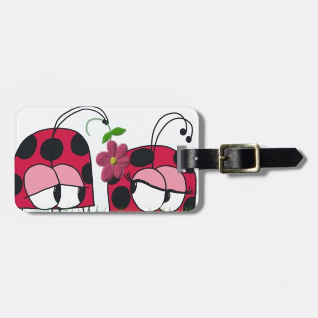 Adorable Ladybug Wog seine neue Liebe Cartoon Gepäckanhänger (Vorderseite horizontal)