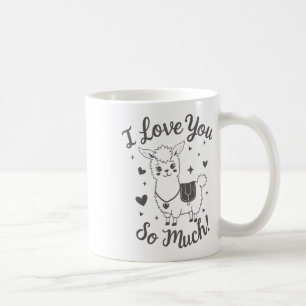 Adorable Lama Valentine Shirt Niedlich Retro Heart Kaffeetasse