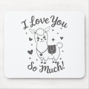 Adorable Lama Valentine Shirt Niedlich Retro Heart Mousepad