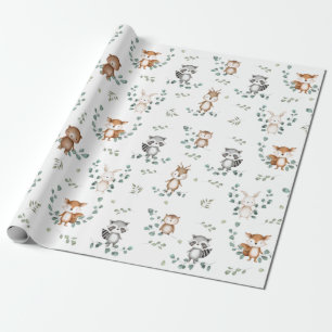 Adorable Landtiere aus Wäldern und Wäldern Klein Geschenkpapier