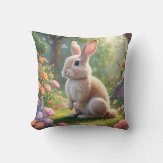 Adorable Lapin Lapin Lance Oreiller