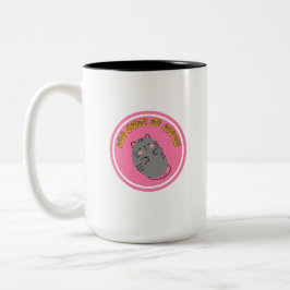 Adorable Lazy Cat "Too Cute To Move" Design Zweifarbige Tasse