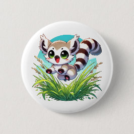 Adorable Lemur, die durch das hohe Gras spwindet Button