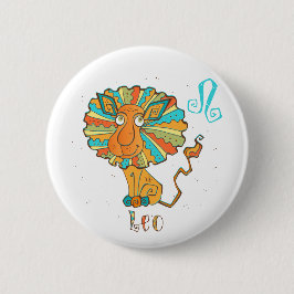 Adorable Leo Lion Button