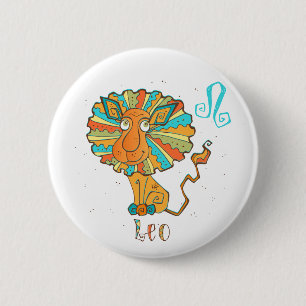 Adorable Leo Lion Button