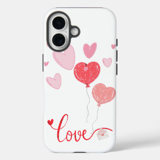 Adorable Liebe Balloons & Hearts - Niedlich Valent iPhone 16 Hülle