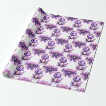 Adorable Lila Dinosaurier Floral Girl Babydusche