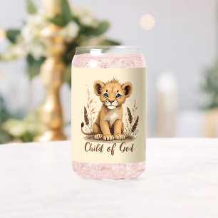 Adorable Lion Cub Christlich Art Faith Quote Dosenglas