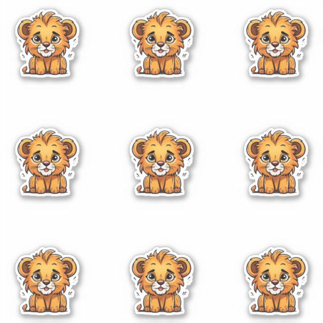 Adorable Lion Cub Sticker Pack (Vorderseite)