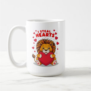 "Adorable Lion 'I Steal Hearts' Valentinisches Ges Kaffeetasse