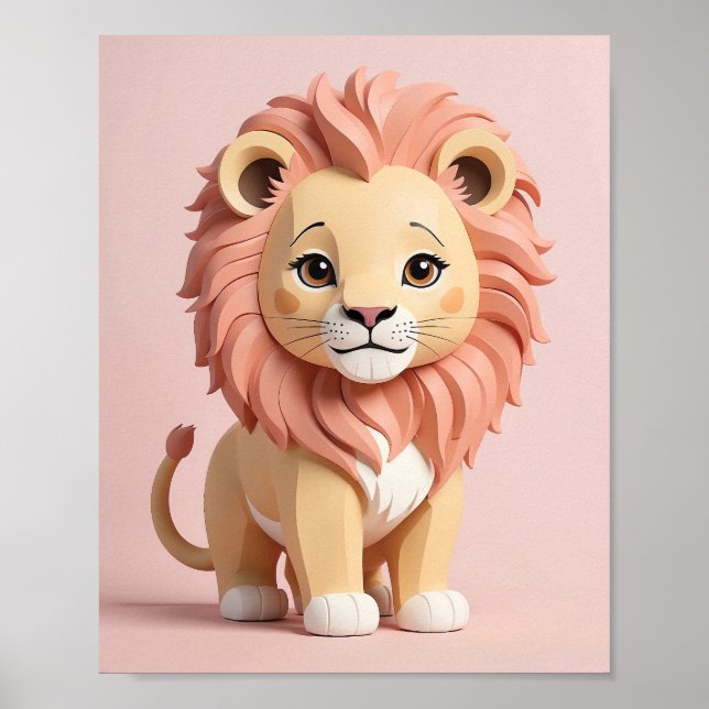 Adorable Lion - Safari Kinderzimmer Wallfahrtskirc Poster (Vorne)