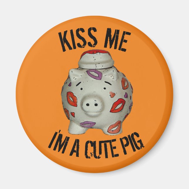 Adorable Lipstick Pig Magnet (Vorne)
