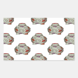 Adorable Lipstick Pig Rechteckiger Aufkleber