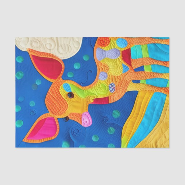 Adorable Little Baby Deer - quilt-like Design Seidenpapier (Vorderseite)