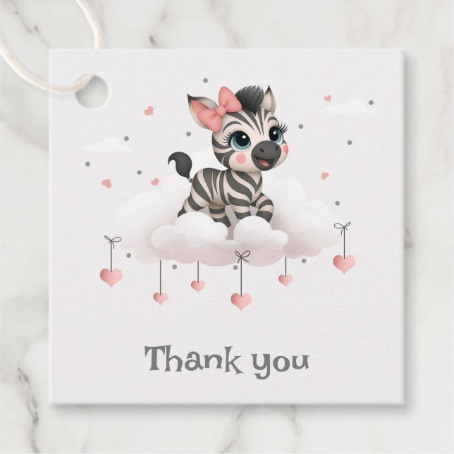 Adorable little cartoon zebra  geschenkanhänger (Vorderseite)