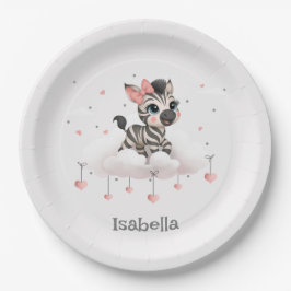 Adorable little cartoon zebra  pappteller