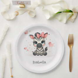 Adorable little cartoon zebra  pappteller