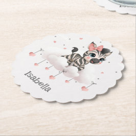 Adorable little cartoon zebra  untersetzer