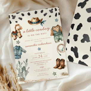 Adorable Little Cowboy ist unterwegs Baby Dusche Einladung