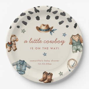 Adorable Little Cowboy ist unterwegs Baby Dusche Pappteller