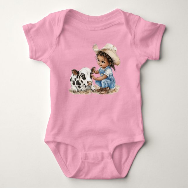 Adorable Little Cowgirl (Anpassen) Baby Strampler (Vorderseite)
