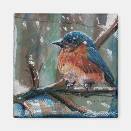 Adorable Little Eastern Bluebird Song Bird Magnet