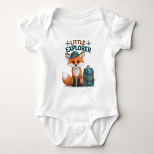 Adorable Little Explorer Baby Outfit Fox Adventure Baby Strampler