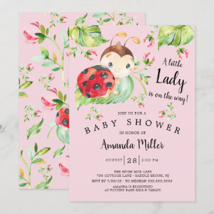 Adorable Little Lady Ladybug Babydusche Einladung
