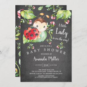 Adorable Little Lady Ladybug Babydusche Einladung